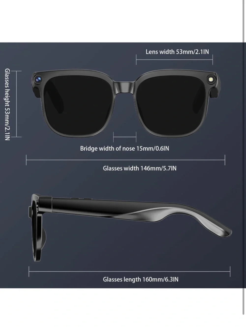 AI smart glasses with camera and audio 8MP HD camera glasses for men women